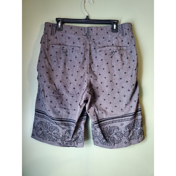 Ecko Unltd Mens Shorts Gray Black Paisley Pattern Size 32 Lightweight - Picture 6 of 9